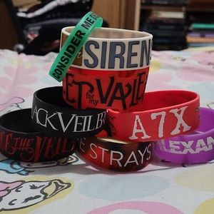 Rock band rubber bracelet set